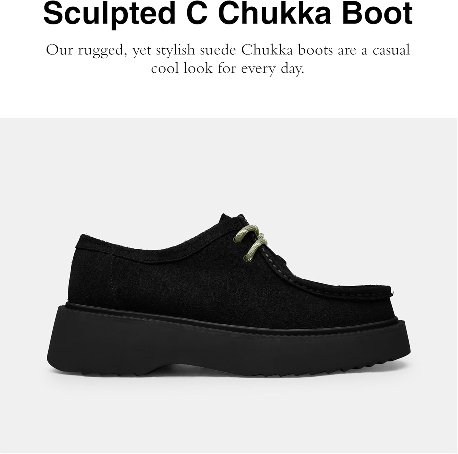Мужские ботинки COACH Sculpted C Chukka из замши, черный — фото 2