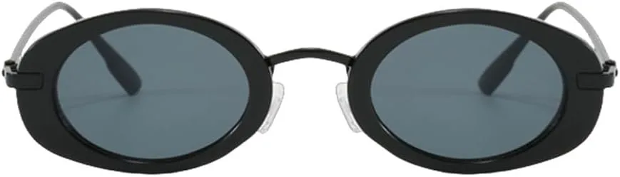 

Ретро маленькие овальные женские солнцезащитные очки класса люкс, модные панк-очки для мужчин, трендовые градиентные солнцезащитные очки UV400 TYUVIVO, Black Gray