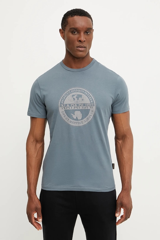 

Хлопковая футболка S-Bollo Napapijri, серый