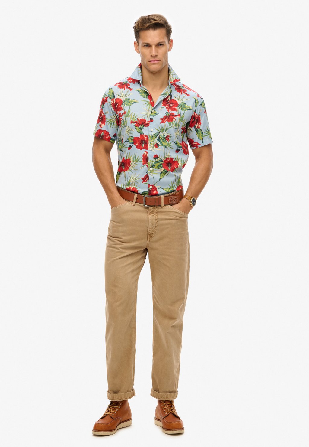 Рубашка HAWAIIAN PRINTED Superdry, светло-красный — фото 2