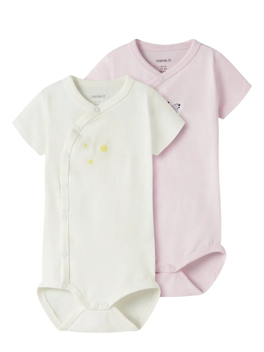 Боди на запах 2er-Pack, хлопок, Name it, cradle pink