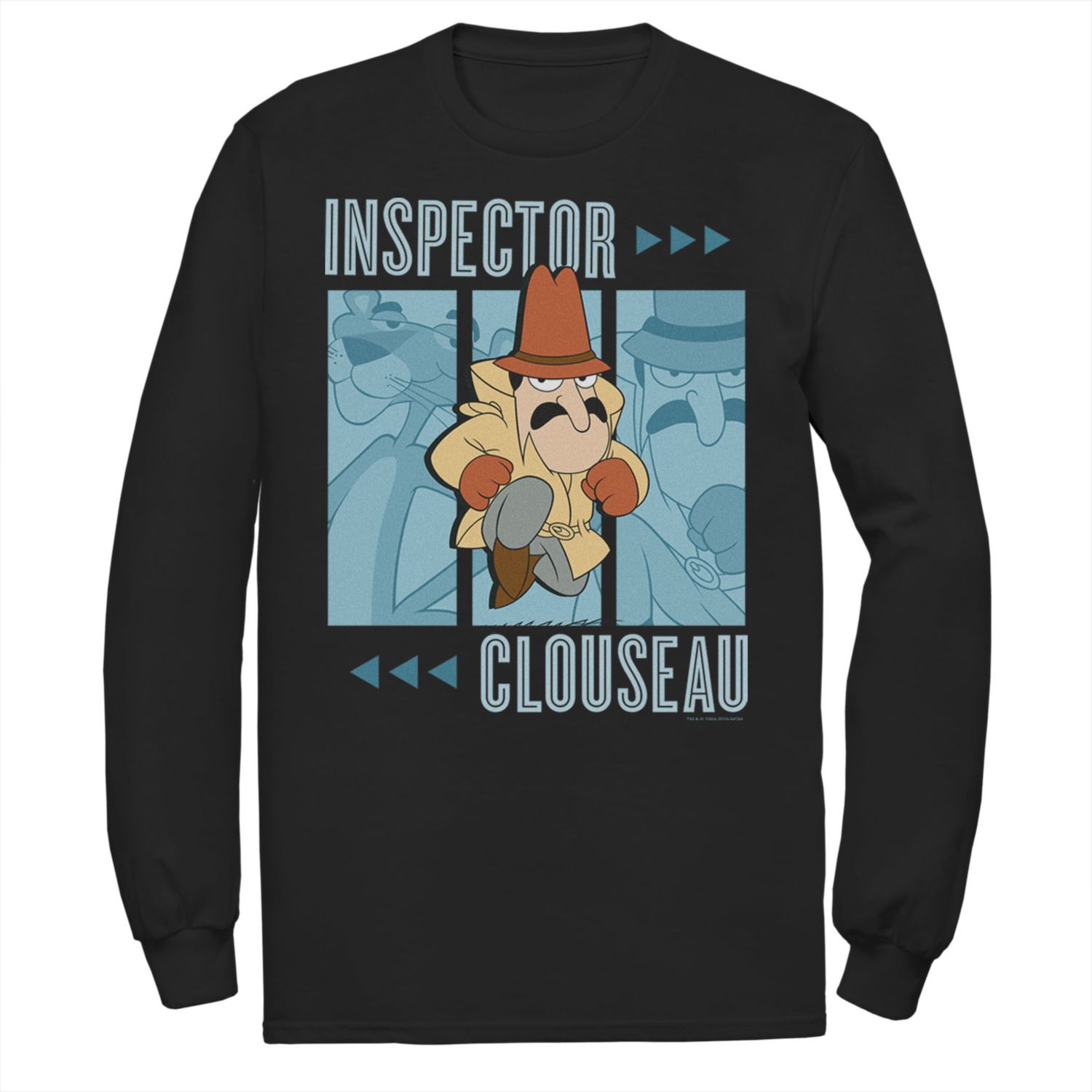 

Мужская футболка с длинными рукавами и графическими вставками Pink Panther Inspector Clouseau Trio Licensed Character