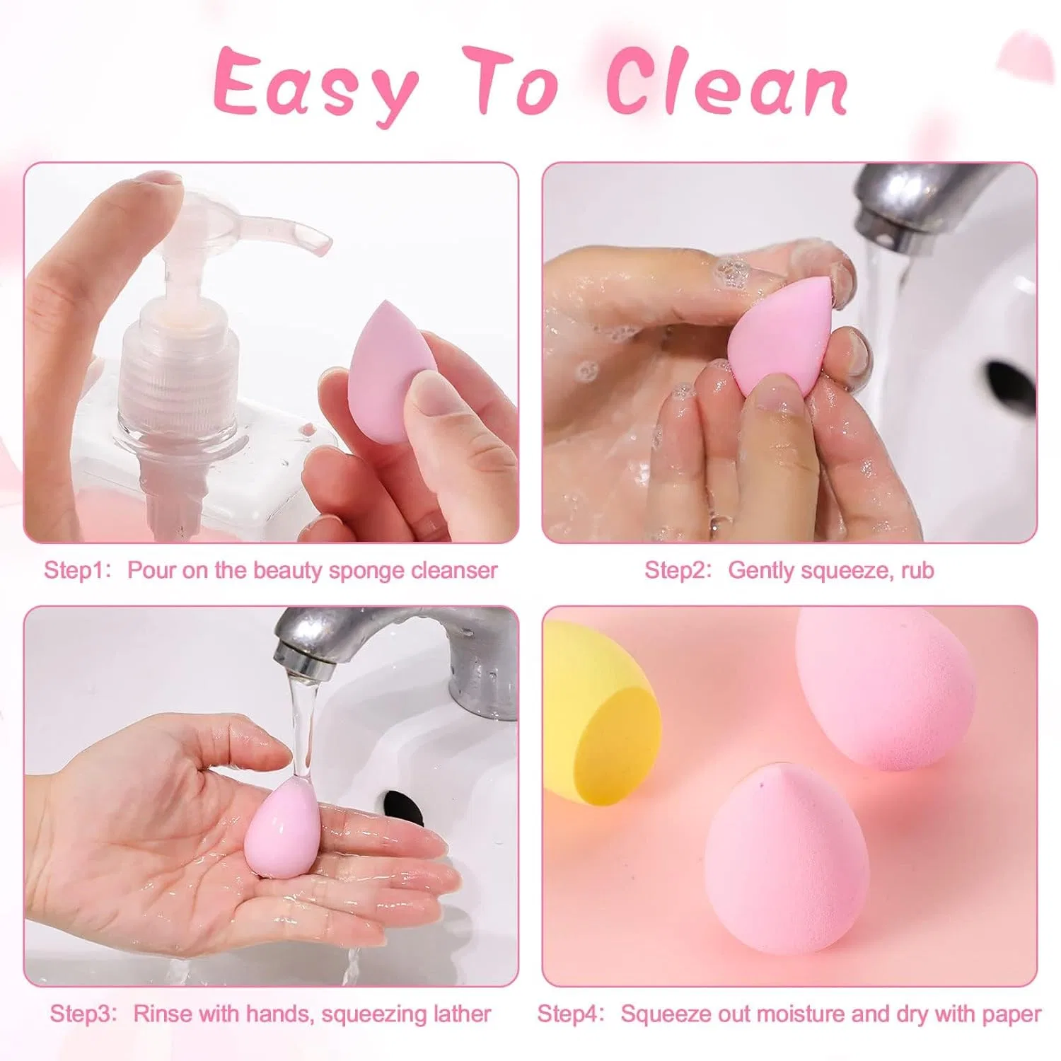 Набор спонжей для макияжа Mini Beauty Blender, 40 штук Frizlryem — фото 4