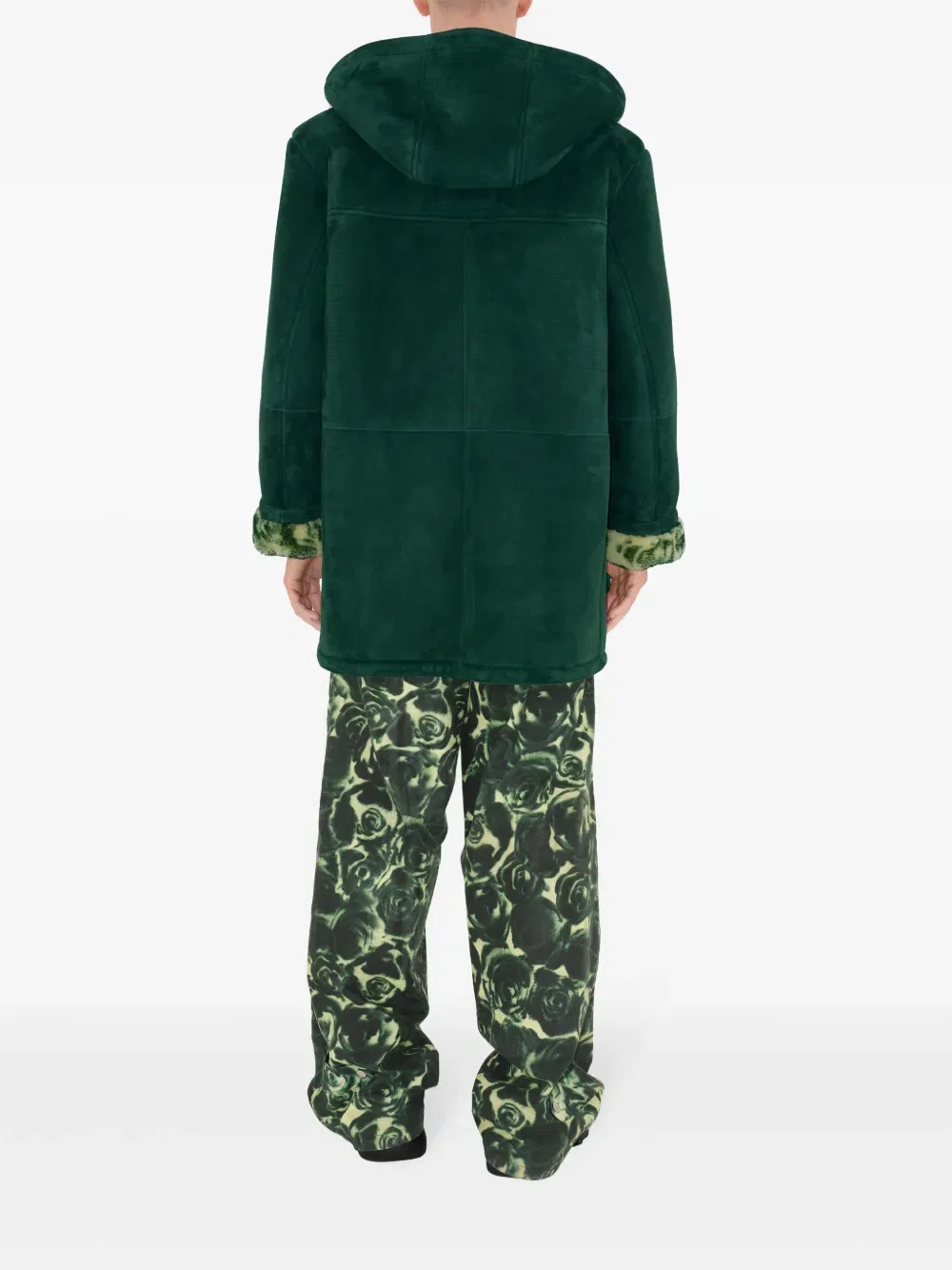 Куртка Burberry из замши и овчины, цвет плюща — фото 4