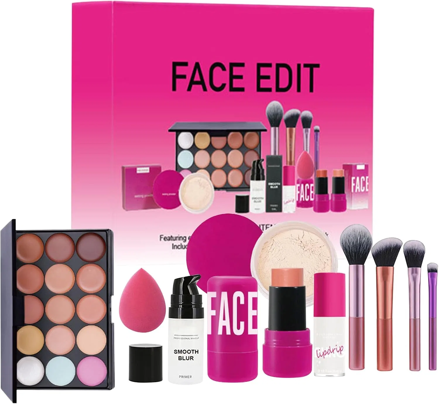 Набор косметики Travel Makeup Kit, компактный, водостойкий, 1 шт