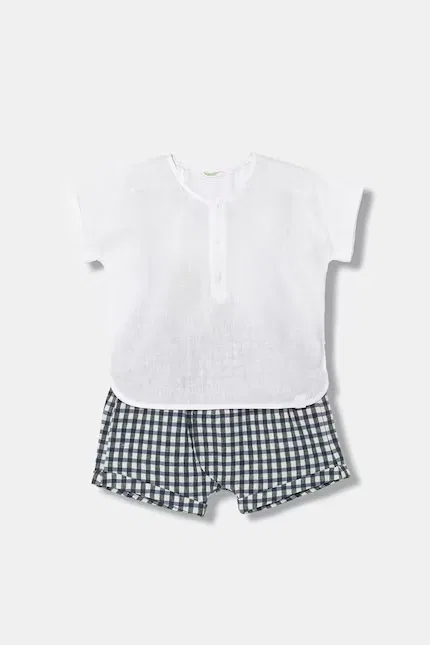 Комплект с льном United Colors of Benetton, синий