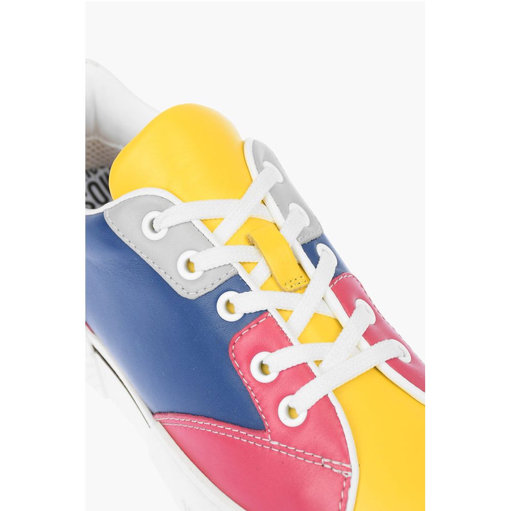 Кожаные кроссовки LOVE TEXTURE50 с логотипом Moschino, Multicolor — фото 4