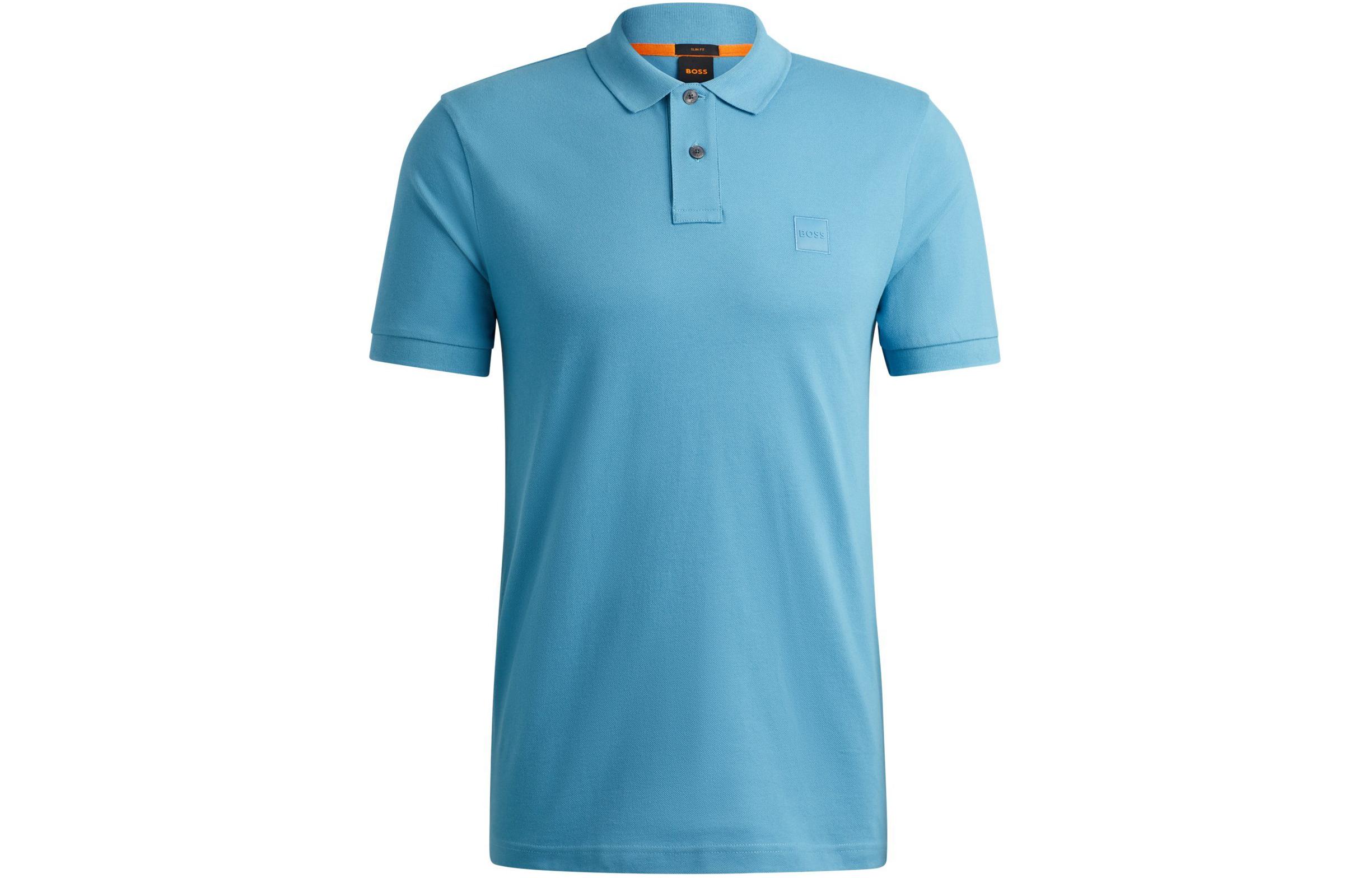 

Поло с коротким рукавом и нашивкой Boss Logo HUGO BOSS, синий