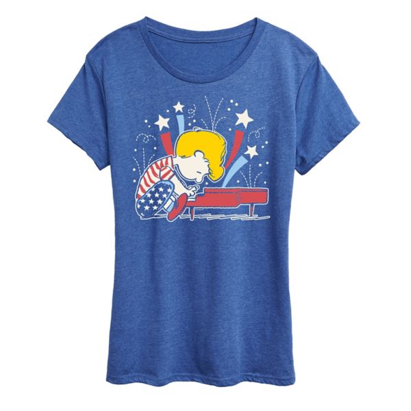 

Женская футболка с принтом «Peanuts Schroeder Americana» Licensed Character, синий
