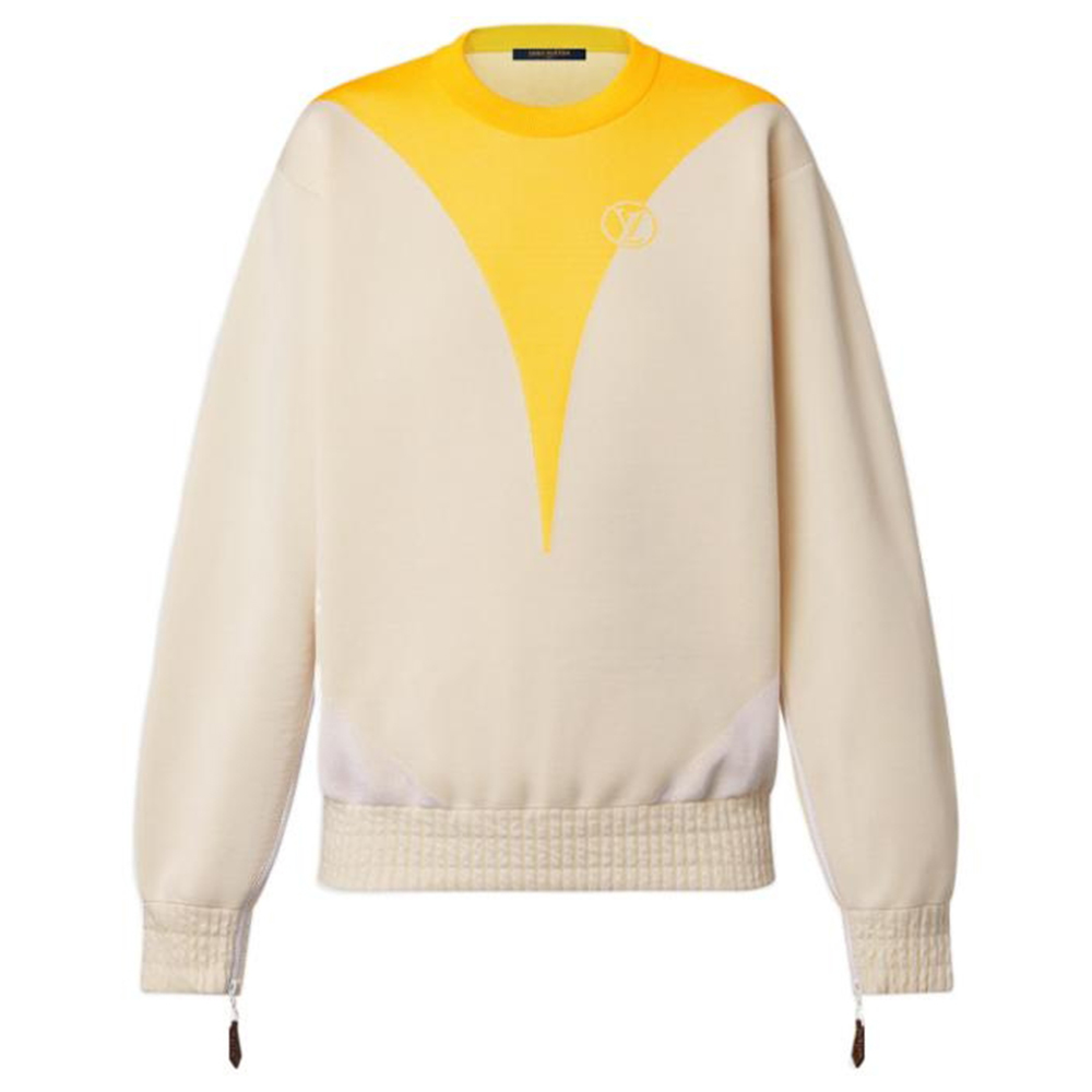 

Свитер с открытыми рукавами и желтыми акцентами LOUIS VUITTON, Бежево-желтый