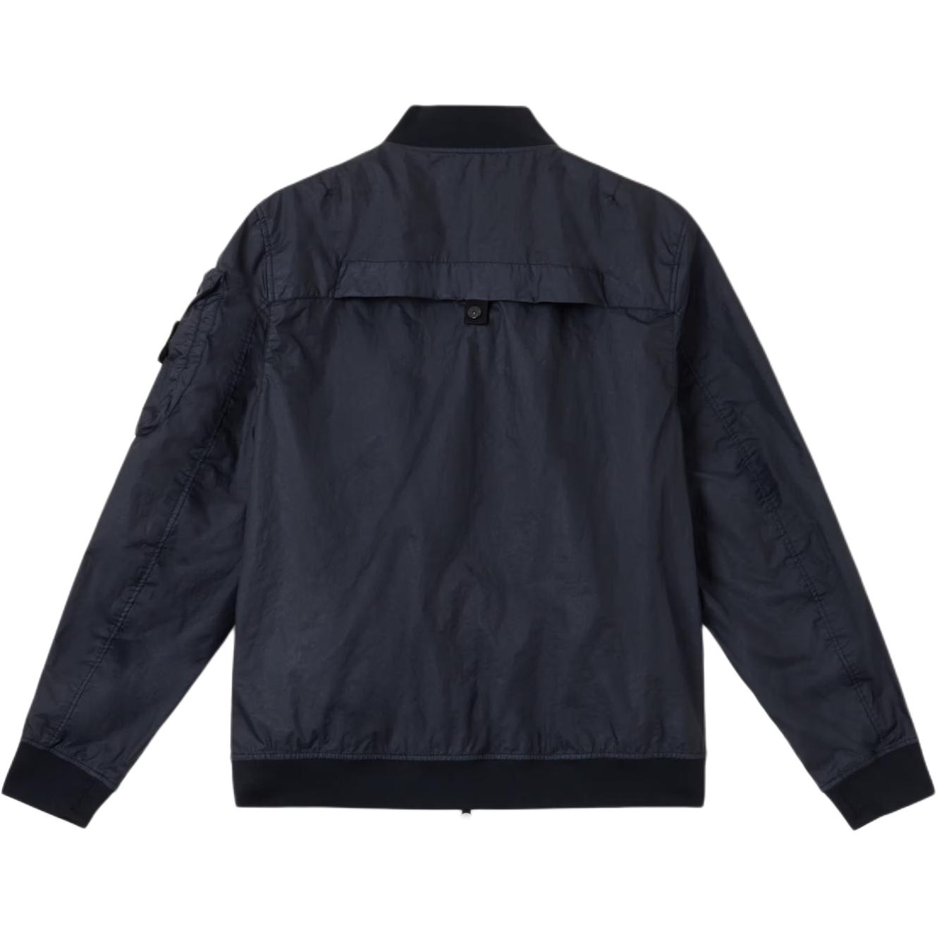STONE ISLAND Куртка-бомбер на молнии с нашивкой с логотипом, Marine Blue — фото 3