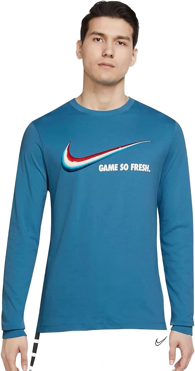 

Мужская баскетбольная футболка Nike «Game So Fresh» с длинным рукавом, Blue, Синий, Мужская баскетбольная футболка Nike «Game So Fresh» с длинным рукавом, Blue