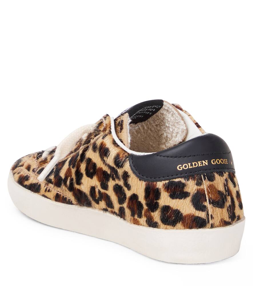 Кроссовки Super Star из телячьей кожи с леопардовым принтом Golden Goose Kids, Black And Brown Leo/Platinum — фото 2