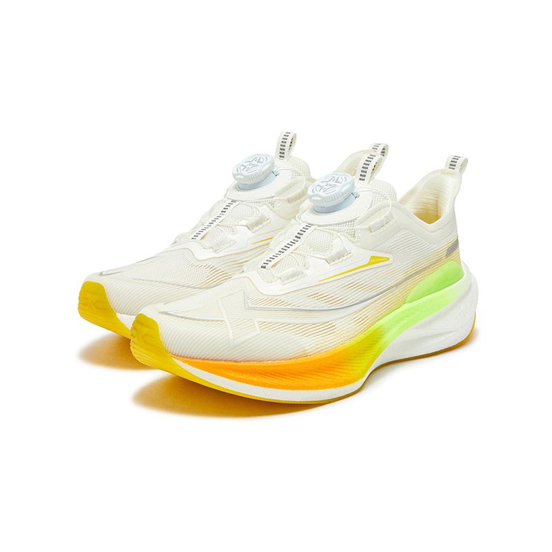 XTEP Two Thousand Kilometers 1.0 противоскользящие износостойкие низкие кроссовки Sail White Fluorescent Lime Green Kids' — фото 3