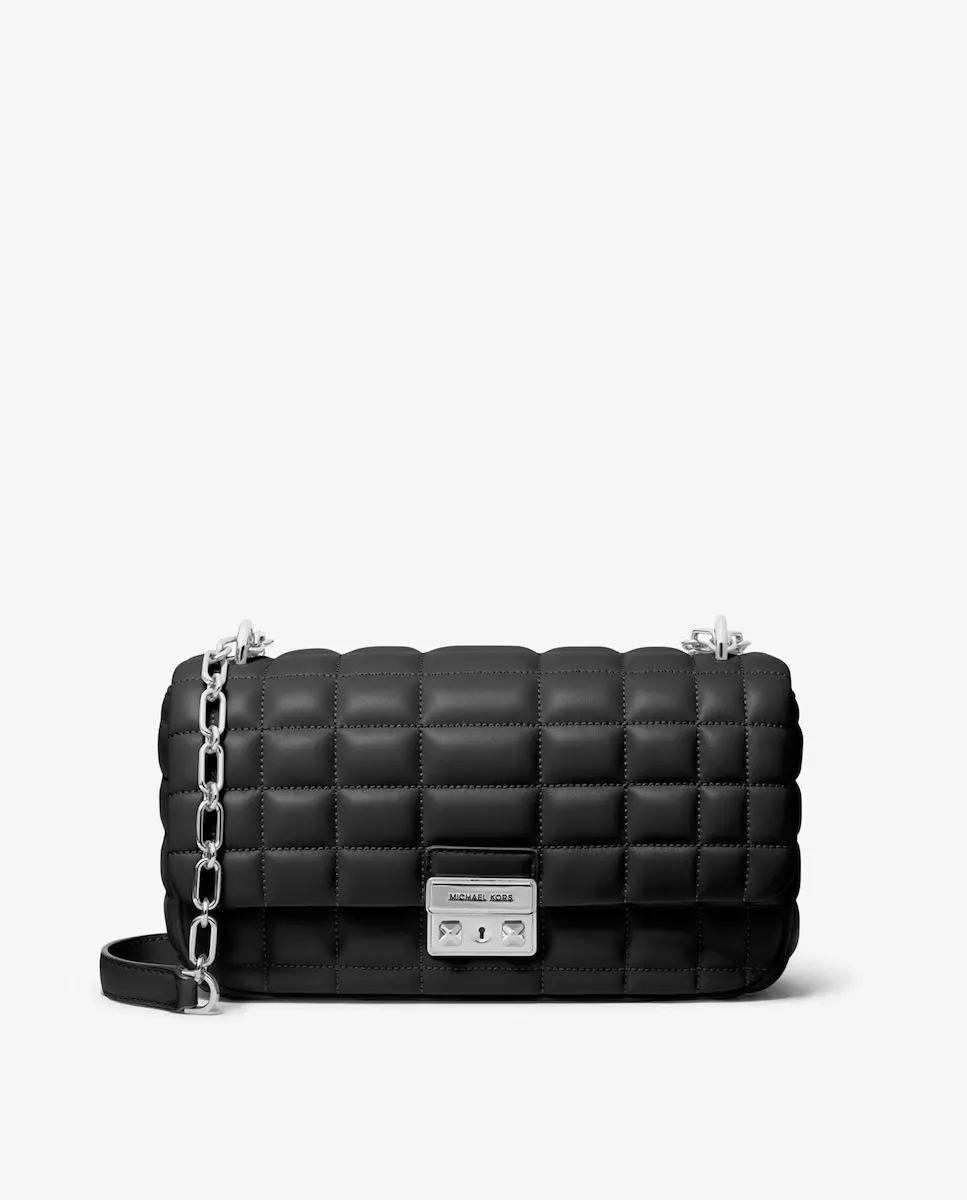 

Стеганая кожаная сумка через плечо Tribeca Michael Michael Kors, белый