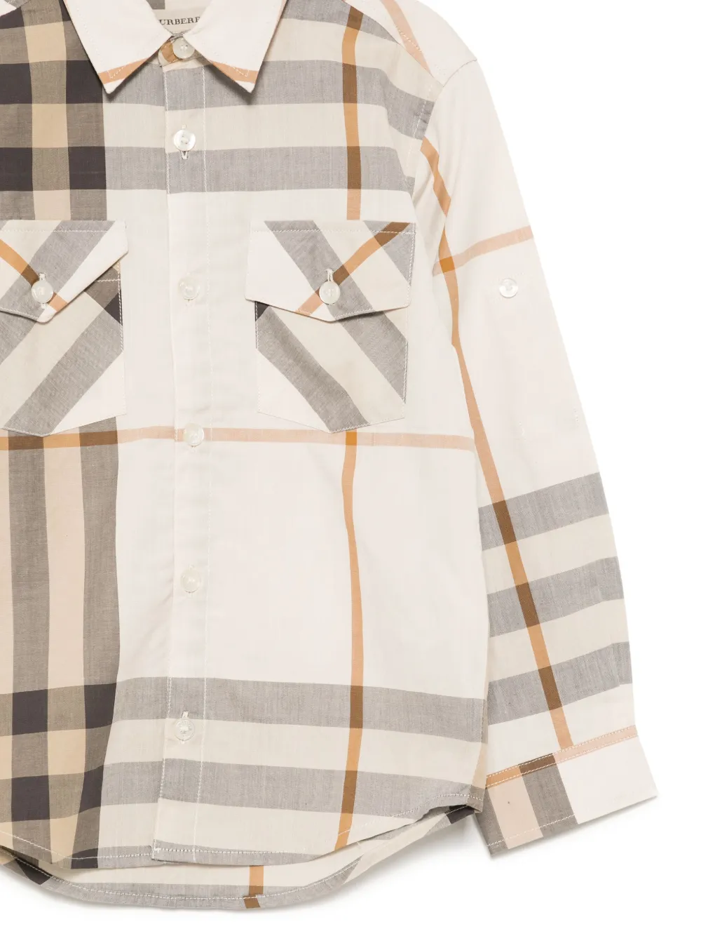 Клетчатая рубашка BURBERRY KIDS, коричневый — фото 3