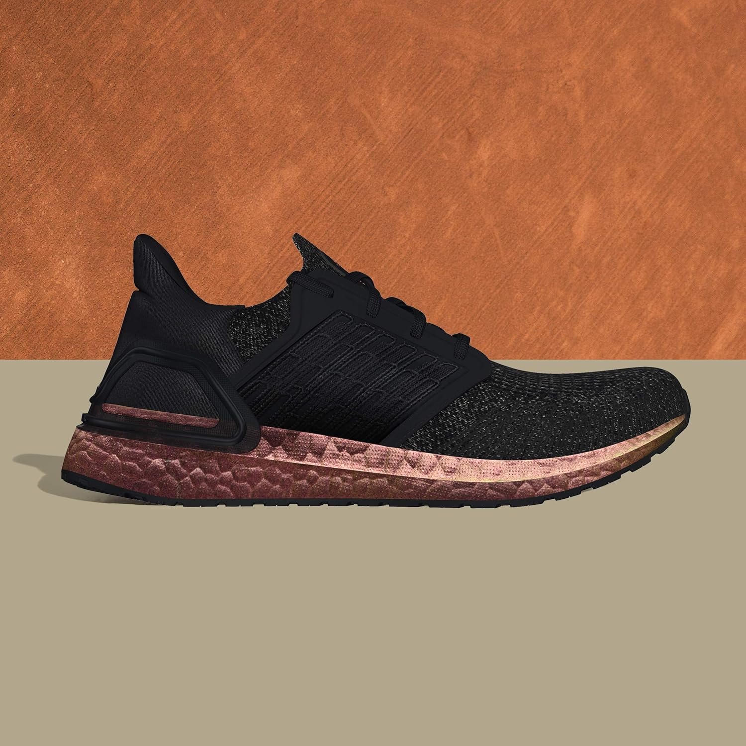 Мужские беговые кроссовки adidas Ultraboost 20, черный/бронзовый — фото 3