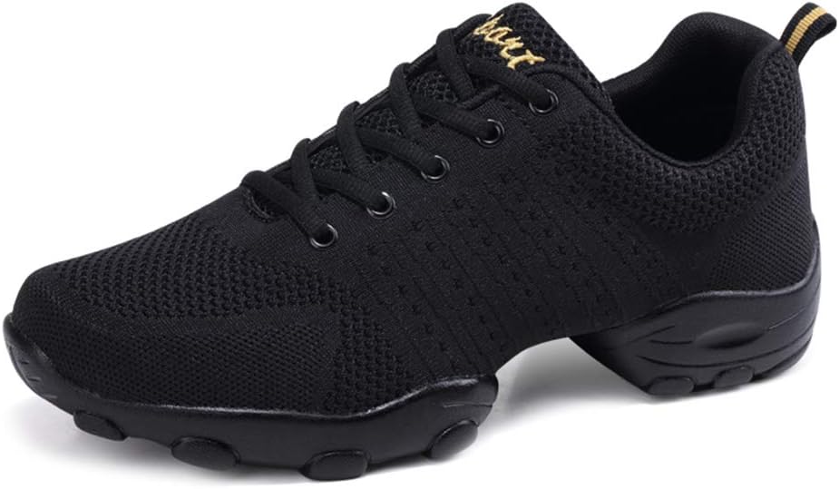 

Мужские танцевальные кроссовки на шнуровке - дышащая синтетическая сетка - раздельная подошва, спортивные, для ходьбы и джаза, на платформе Vcixxvce, черный