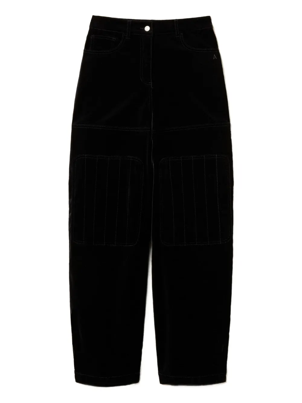 

Стеганые бархатные брюки TWINSET, черный