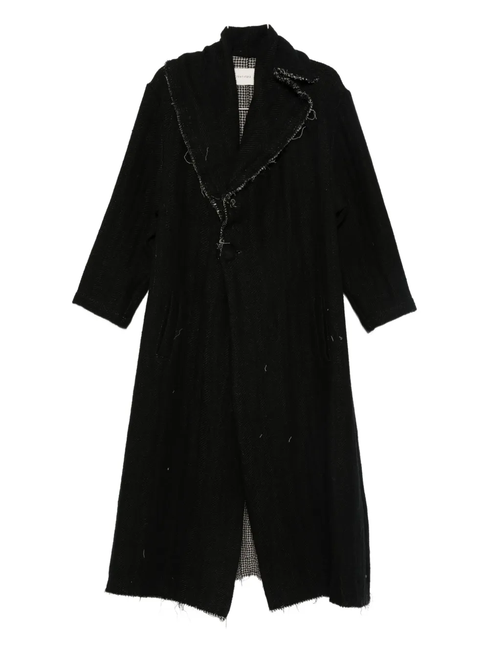 

Пальто с бахромой по краю A Tentative Atelier, черный