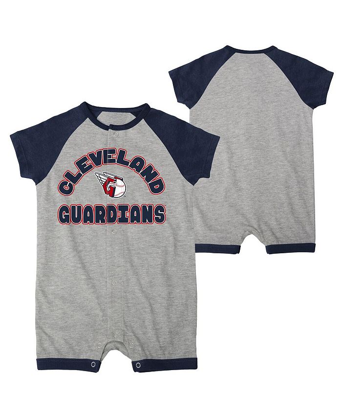 

Комбинезон с длинными кнопками и реглан для новорожденных Heather Grey Cleveland Guardians Extra Base Hit Outerstuff, серый