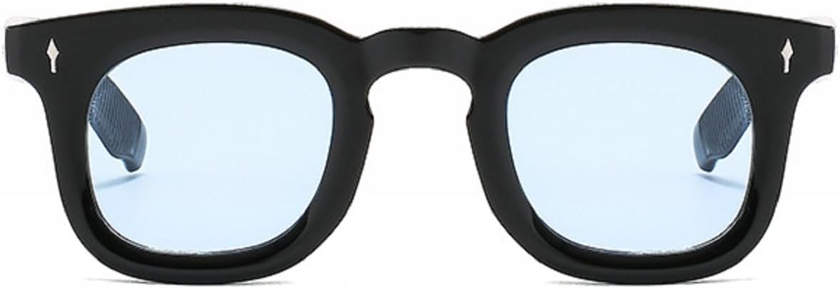 

Ретро солнцезащитные очки для женщин с прозрачными линзами цвета океана, модные солнцезащитные очки для мужчин с заклепками, квадратные, в стиле панк, модель 3819 Melrose, Blaack Blue