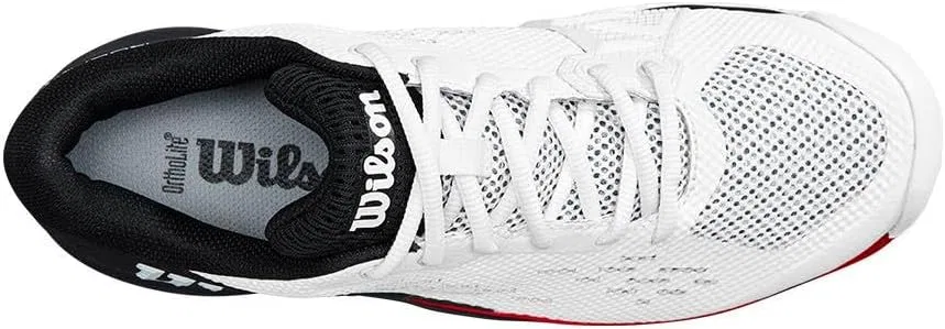 Мужские теннисные кроссовки Wilson Rush Pro Ace, White Black Poppy Red — фото 2