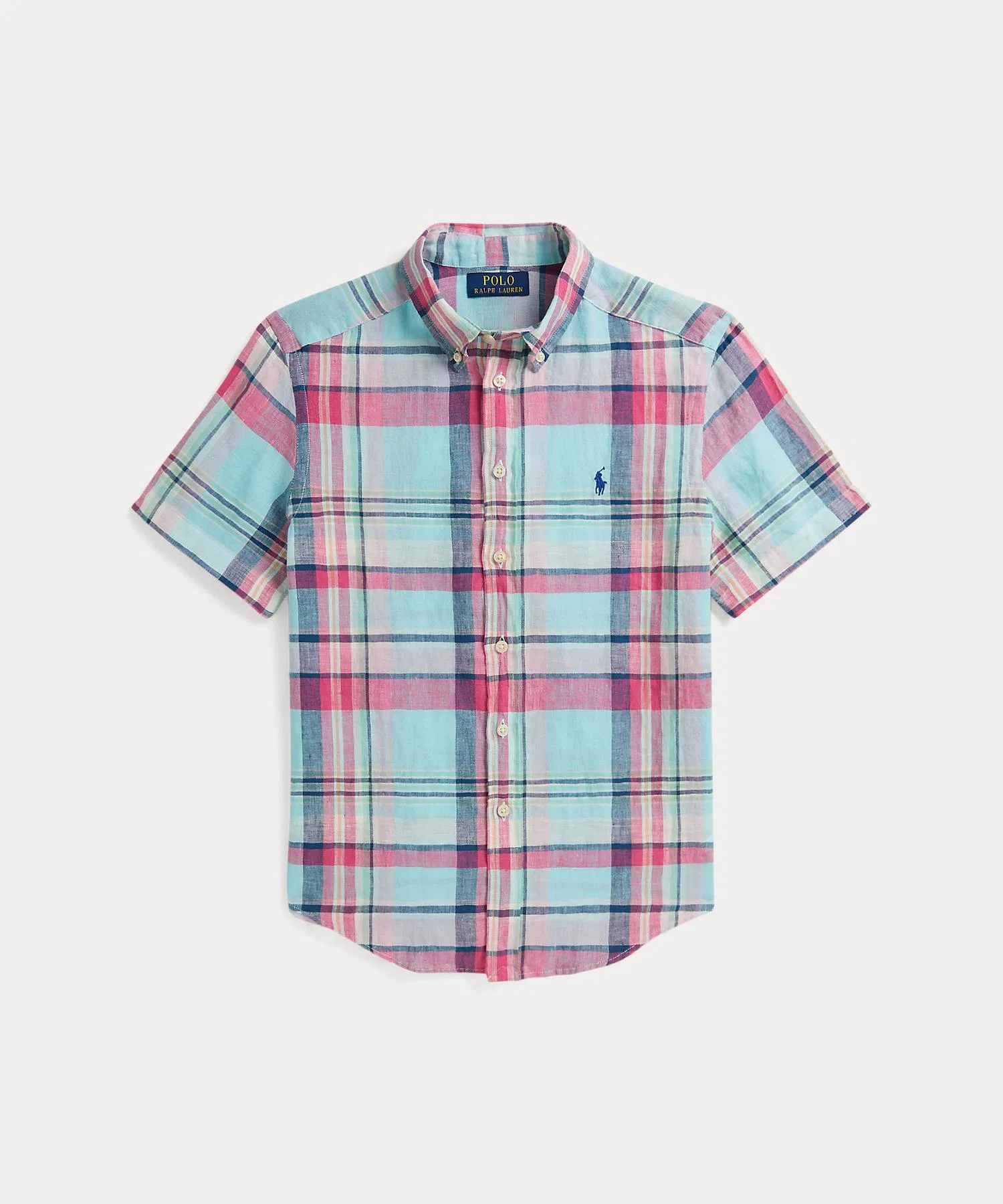 Детская рубашка POLO RALPH LAUREN CHILDRENSWEAR с коротким рукавом в клетку