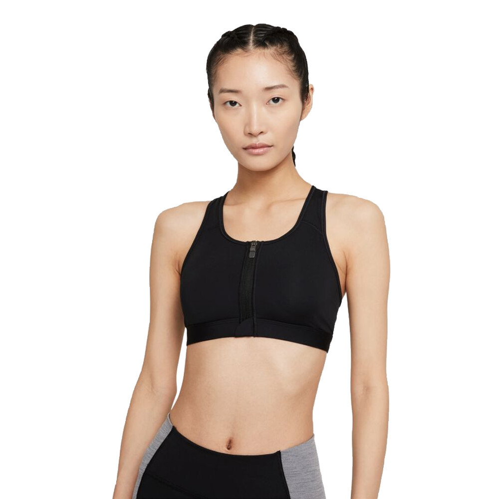 

Спортивный бра Nike Dri-FIT Swoosh Medium-Support Zip-Front, черный