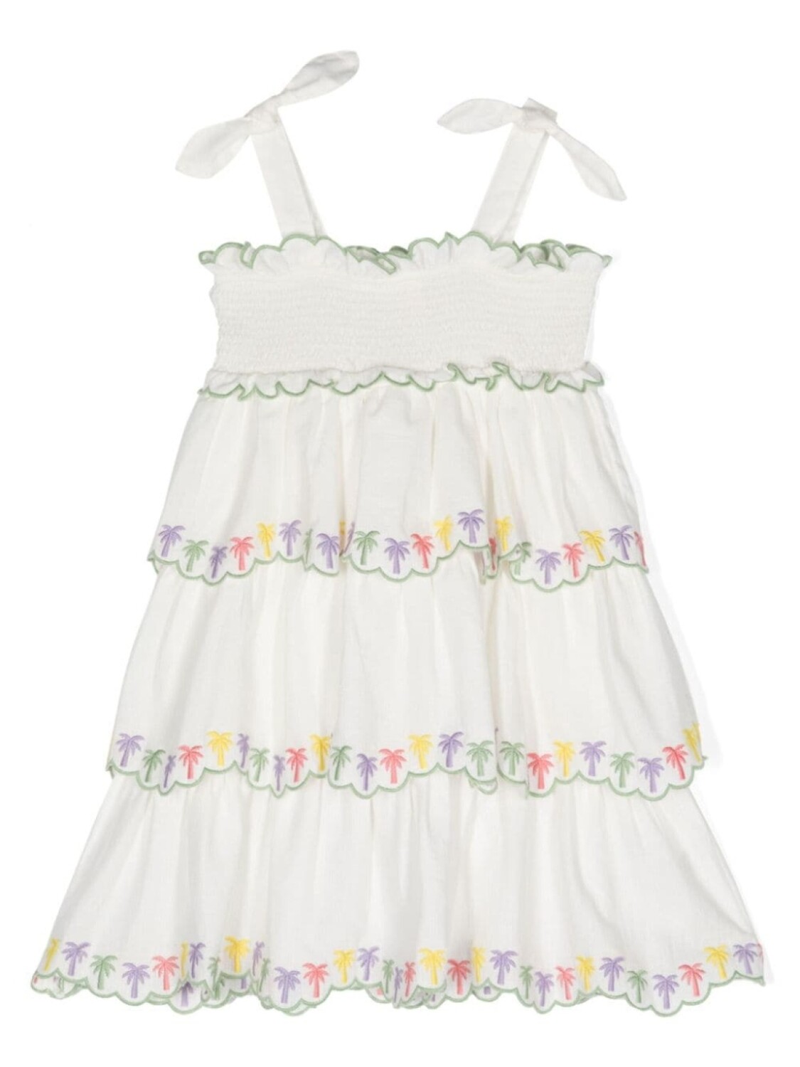 

ZIMMERMANN Kids платье August со сборками, белый