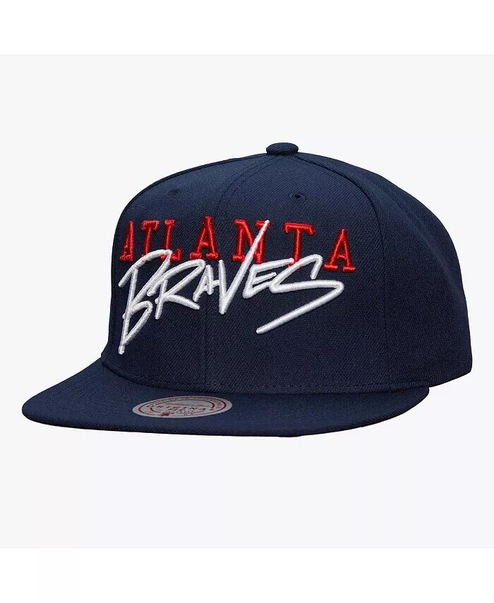 

Мужская темно-синяя кепка Atlanta Braves Team с меткой Snapback Mitchell & Ness, синий