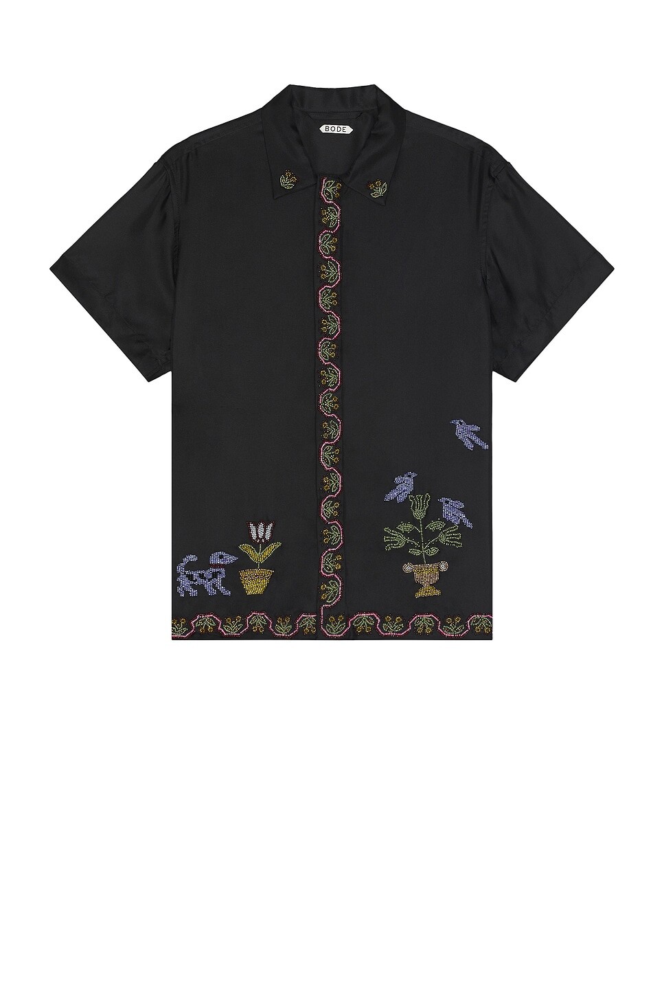 

Рубашка с коротким рукавом Garden Sampler Bode, цвет Black Multi
