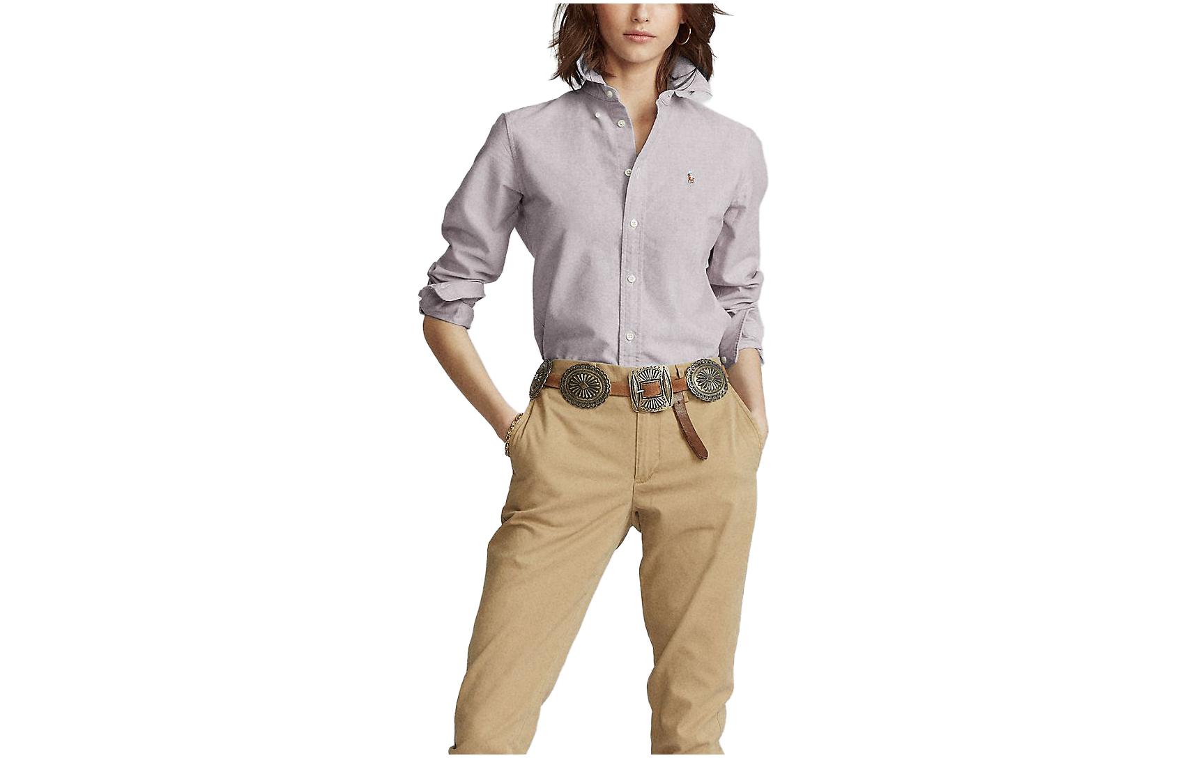 Футболка Polo Ralph Lauren женская виноградного цвета — фото 2