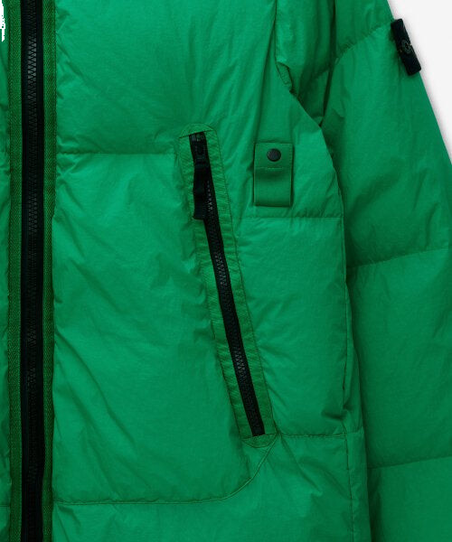 Куртка wappen patch garment dyckring claup nylon down tc hooded padded 'green' Stone Island, зеленый — фото 4
