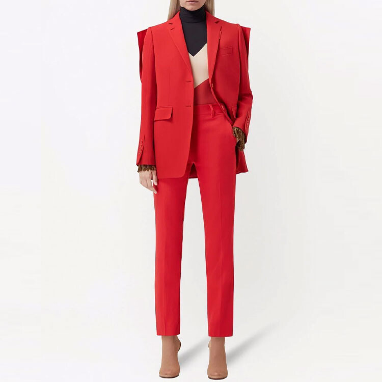 Брюки женские Burberry костюмные, ярко-красный — фото 2
