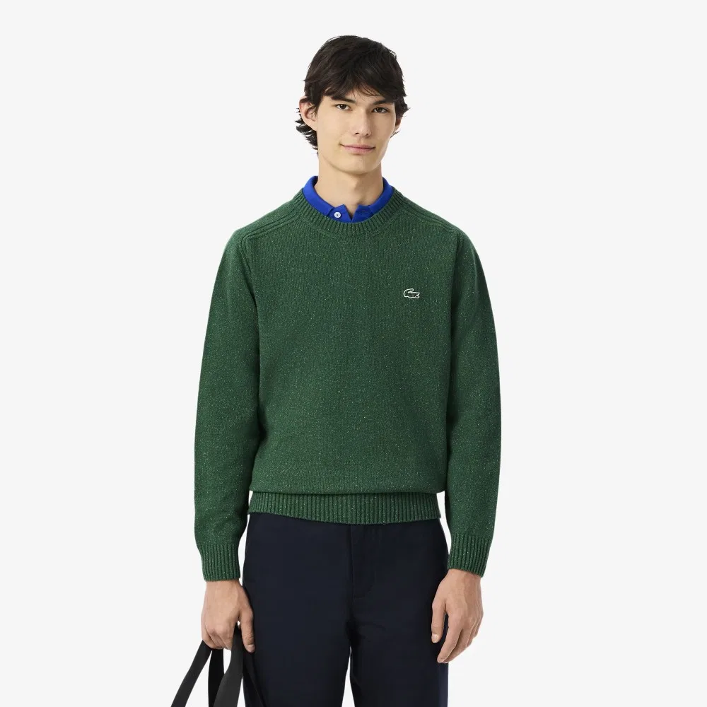 Мужской джемпер с вкраплениями, зелёный, от Lacoste — фото 2