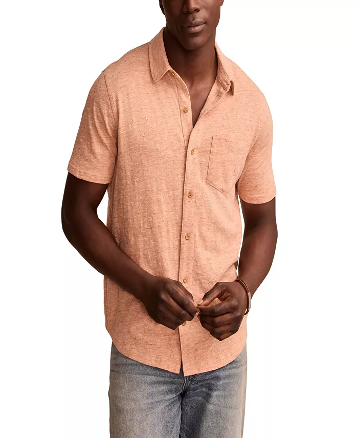 

Мужская льняная рубашка с коротким рукавом на пуговицах Lucky Brand, коричневый