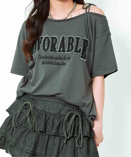 

Женская футболка с одним плечом и твиловой тесьмой, с логотипом, повседневная, в уличном стиле GORGE