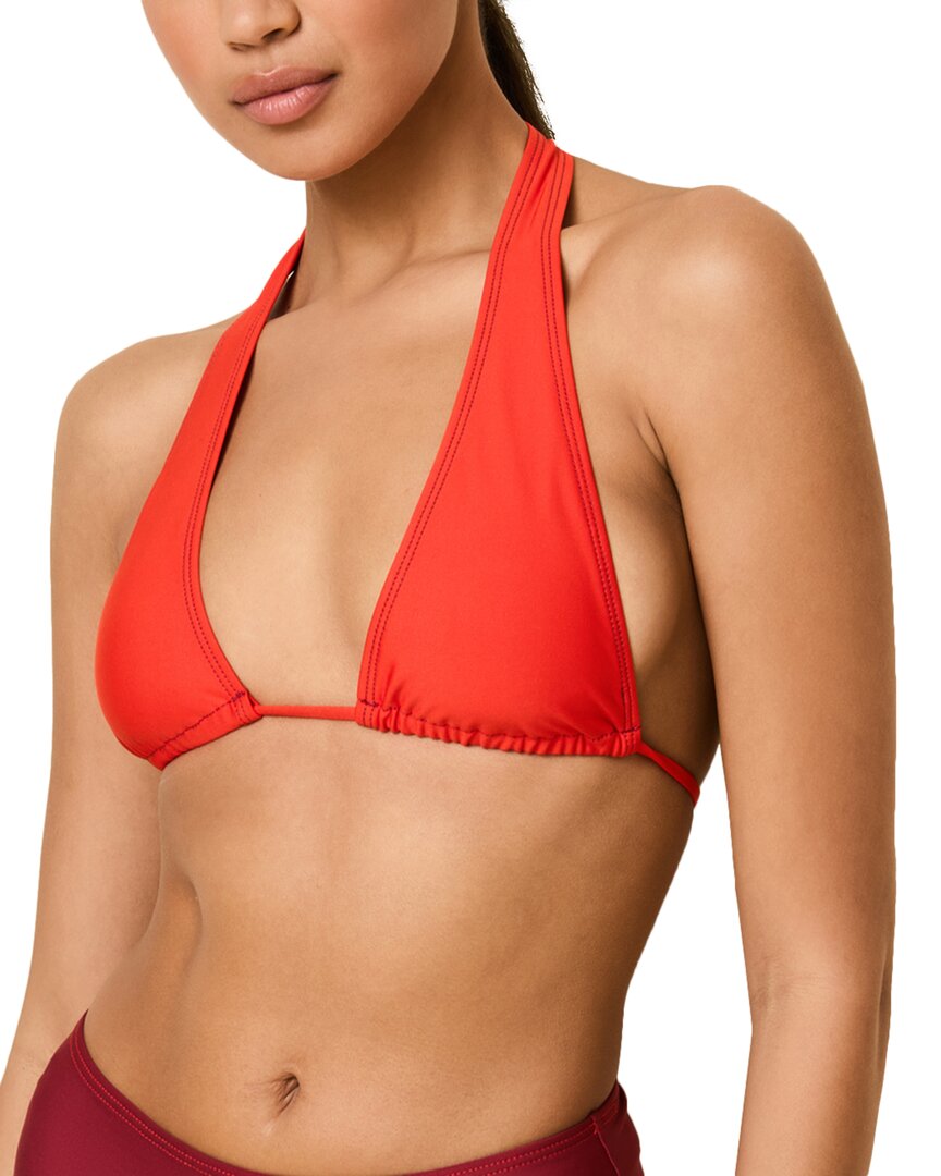 

Однотонный и полосатый верх бикини Yasmeen Solid & Striped, красный