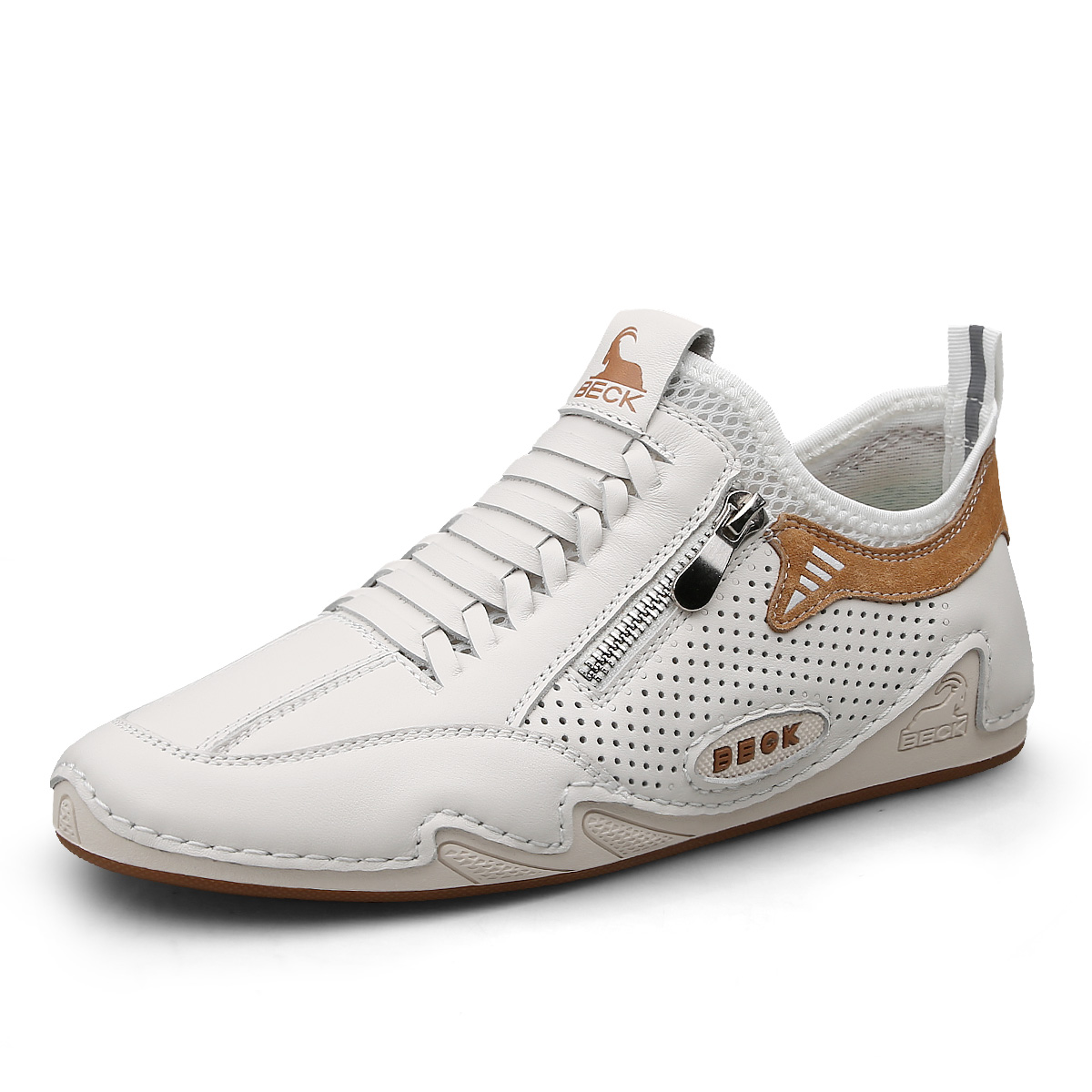 BECK Кроссовки Casual Cushioning Coverage Low Top Unisex бело-коричневые, цвет White Brown — фото 2