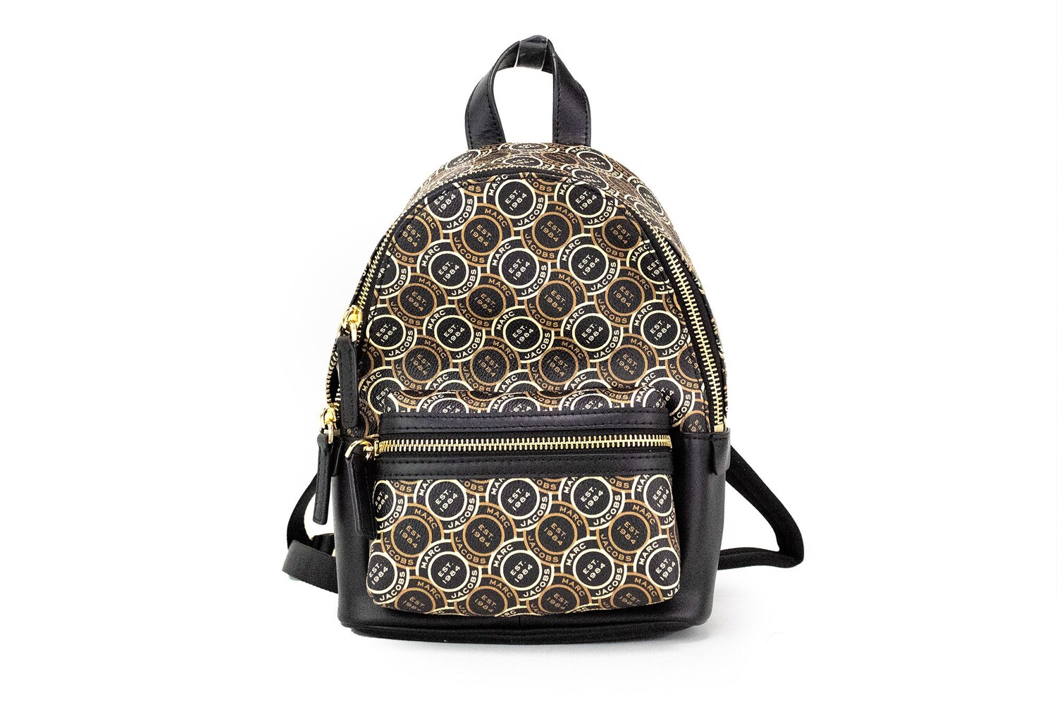 

Рюкзак Signet Mini Black Logo Printed Leather через плечо Bookbag The Marc Jacobs
