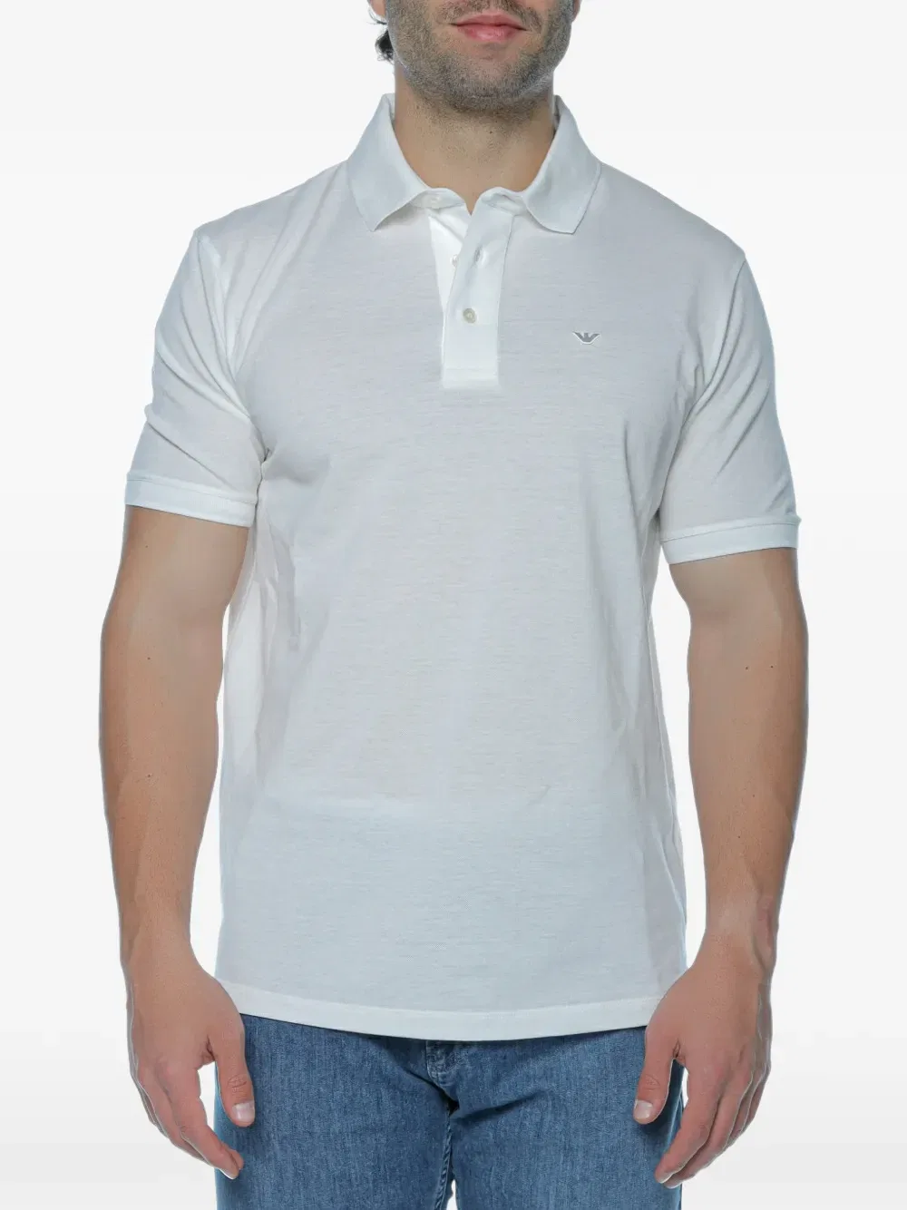 Поло с логотипом Emporio Armani, белый