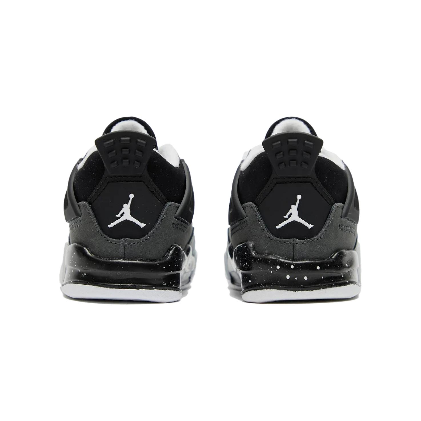 Air 4 противоскользящие износостойкие кроссовки Mid-Top для малышей Infant And Toddler Jordan, черный — фото 4