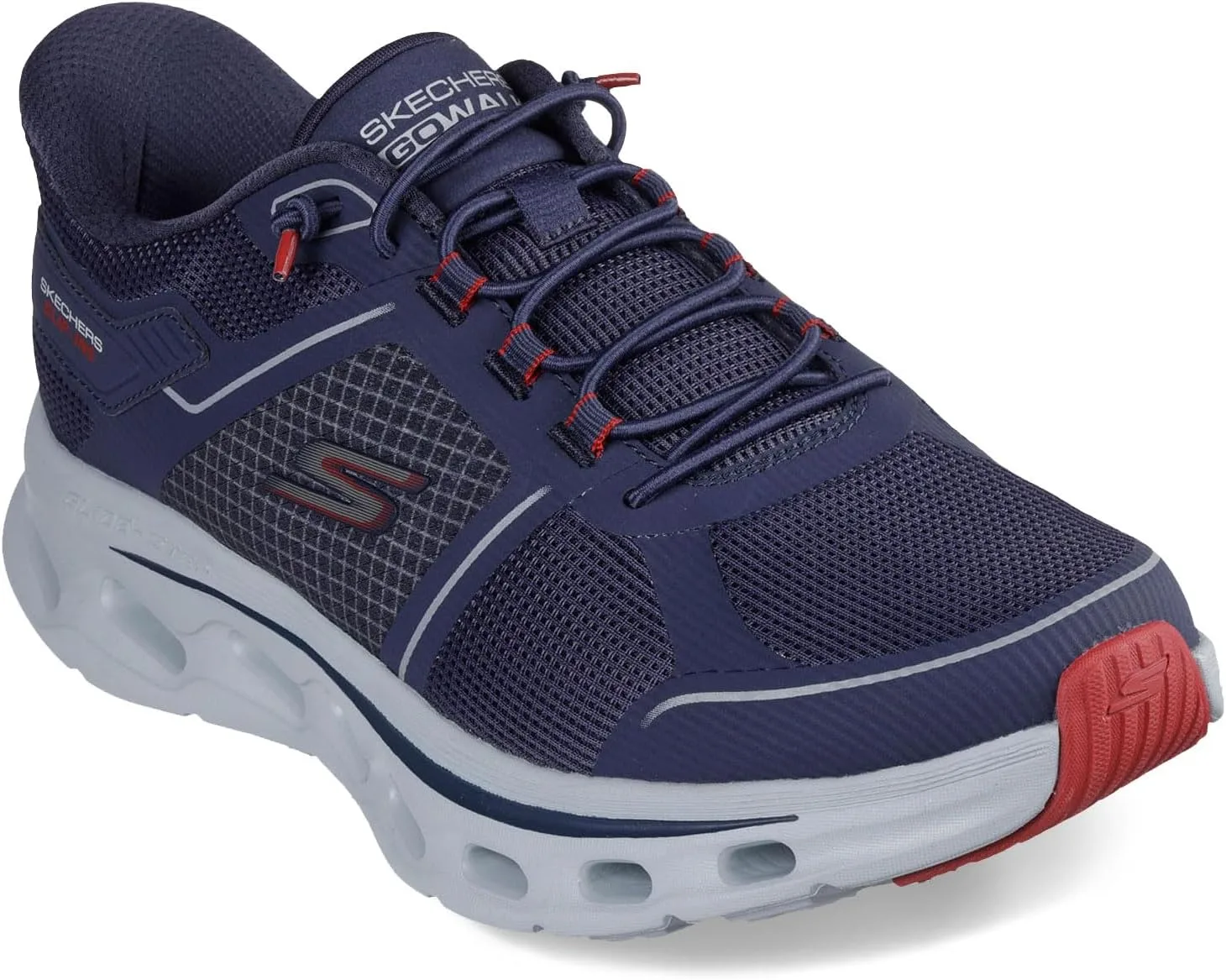 Мужские кроссовки Skechers Go Walk Glide Step 2.0 Zalor Hands Free, красный/темно-синий — фото 2