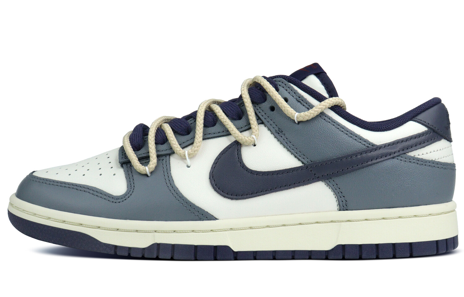 

Кроссовки Nike Dunk Skateboarding Shoes Men Low-top White, темно-синий
