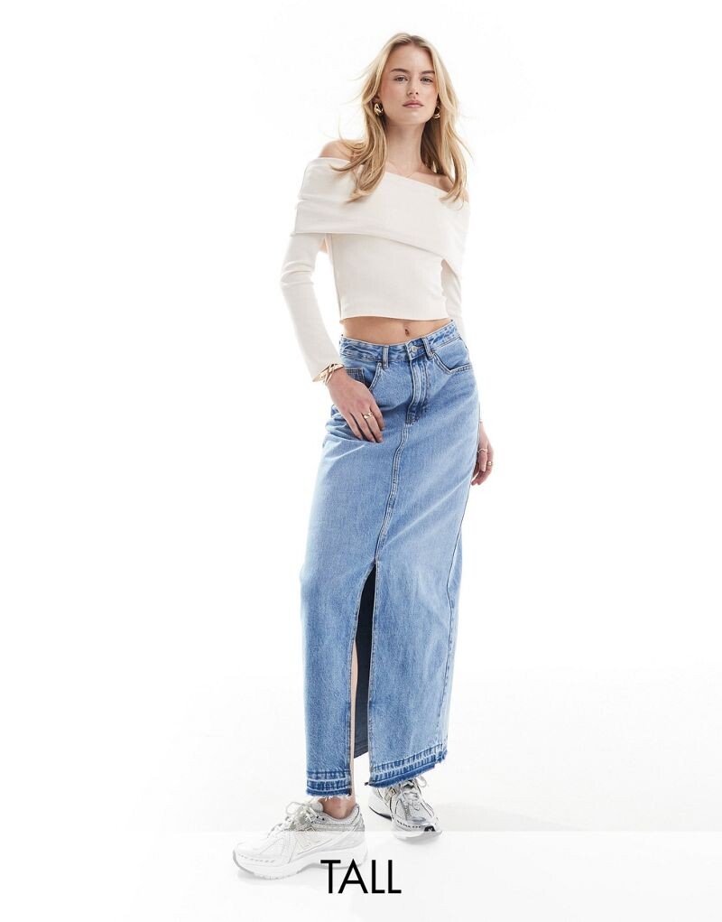 

Vero Moda Tall – синяя джинсовая юбка миди