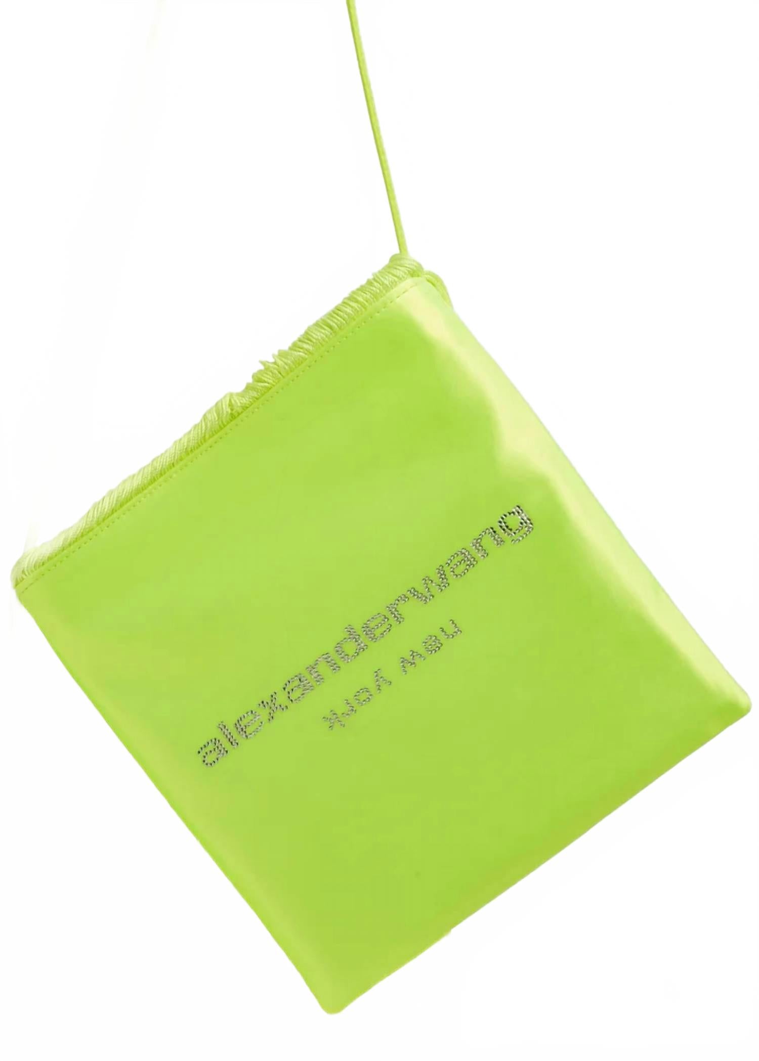 

Женская атласная сумка через плечо с кристаллами и бахромой в неоновых оттенках Alexanderwang