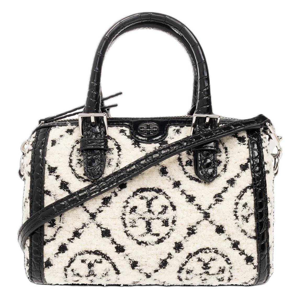 

TORY BURCH Монограмма Тканевый Рюкзак через плечо Сумка через плечо Мини Сумка Женская Чёрная