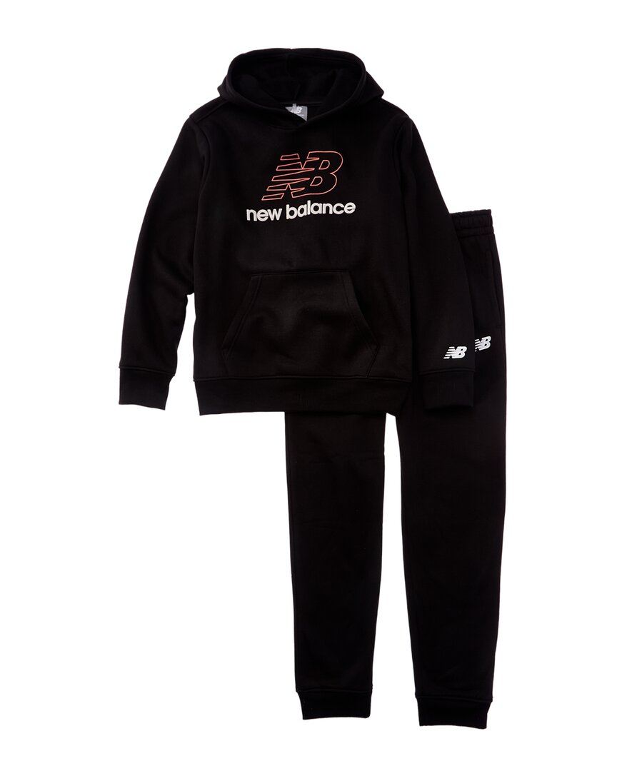 

Комплект New Balance из 2 предметов: флисовая толстовка и спортивные штаны, черный