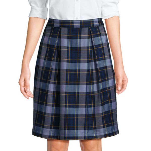 

Женская школьная форма в клетку, юбка-шорты до колена Lands' End, цвет classic navy plaid